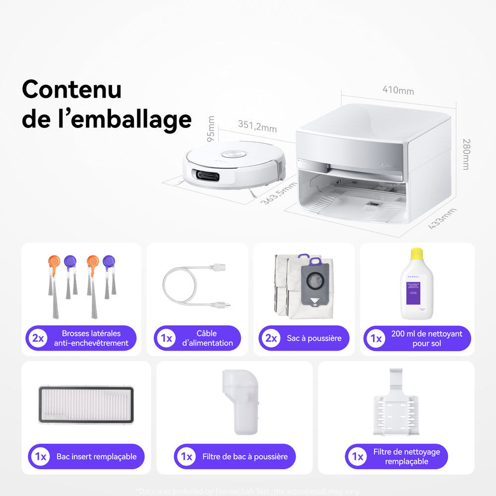 Narwal Flow Aspirateur Robot Laveur – Packs combinés avec accessoires