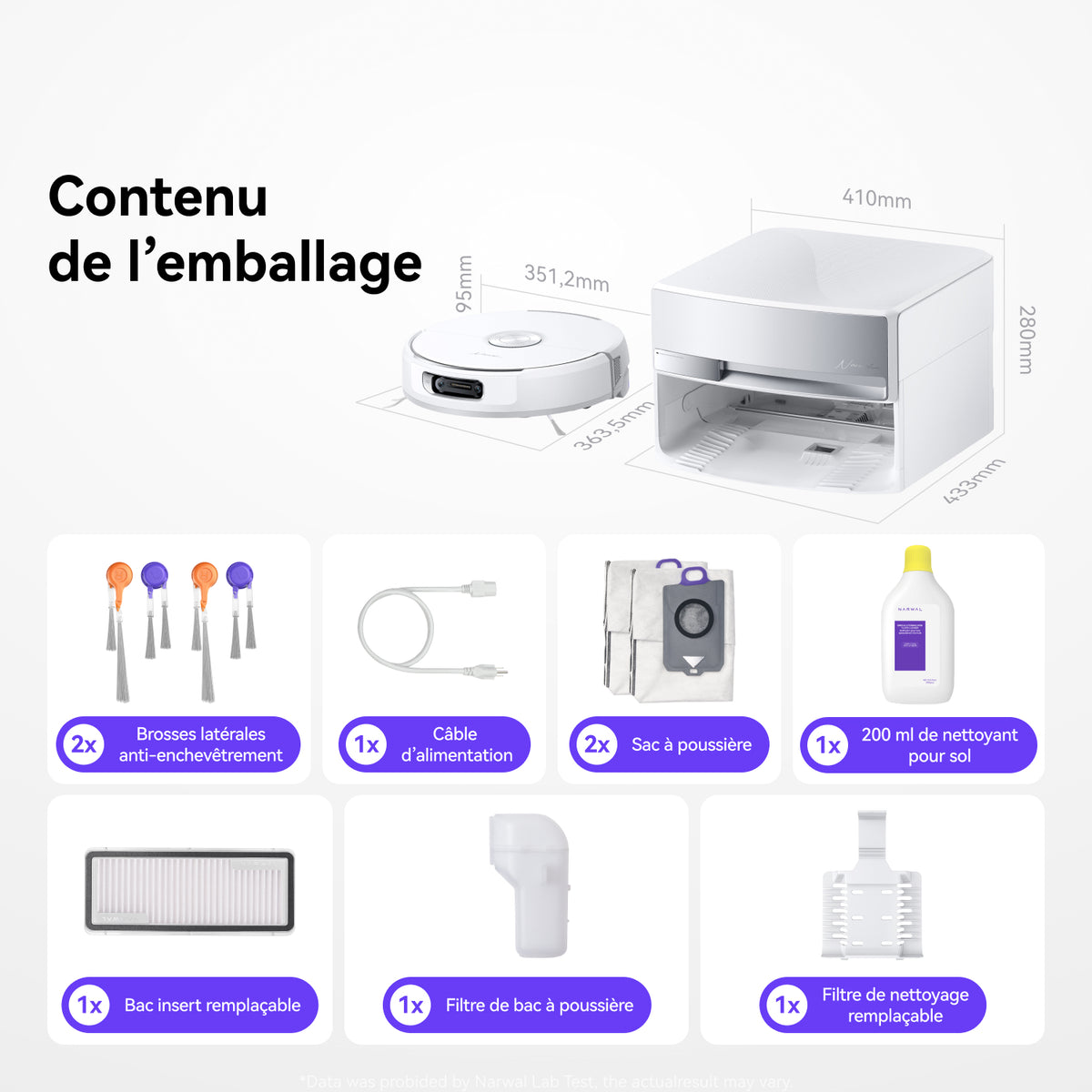 Narwal Flow Aspirateur Robot Laveur – Packs combinés avec accessoires