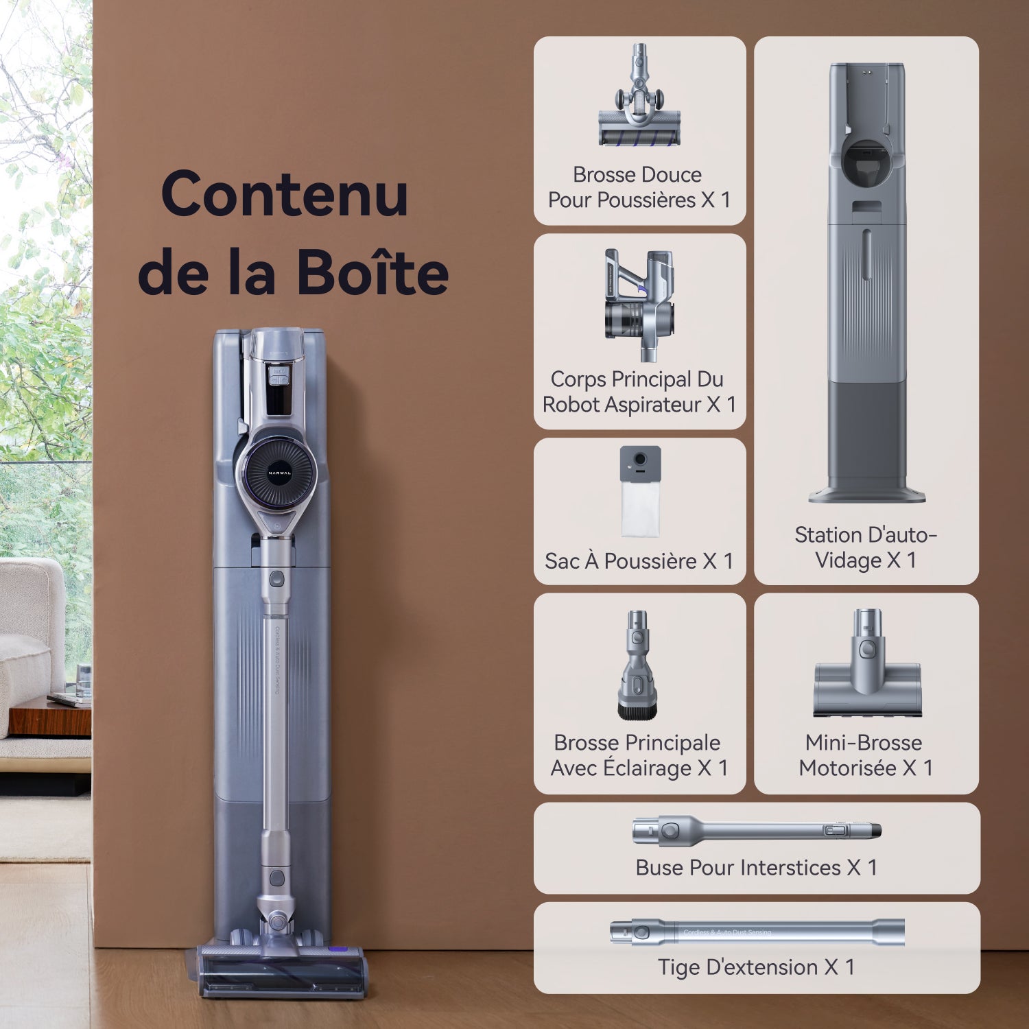 Aspirateur balai sans fil NARWAL V40 Station